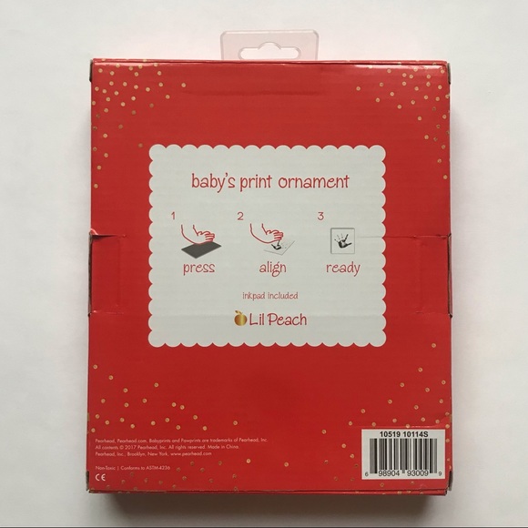 Lil Peach Baby Handprint Ornament Christmas  Keepsake - Picture 2 of 2